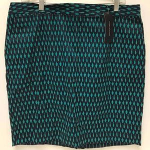 NWT TOMMY HILFIGER Paint-Drop Print Pocketed Zippered Denim-Like Mini Skirt